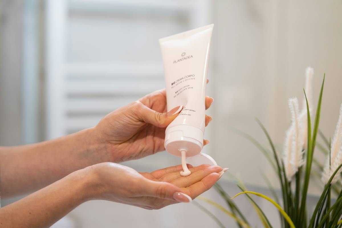 Close-up of pure for men bum balm jar showing natural texture and matte finish